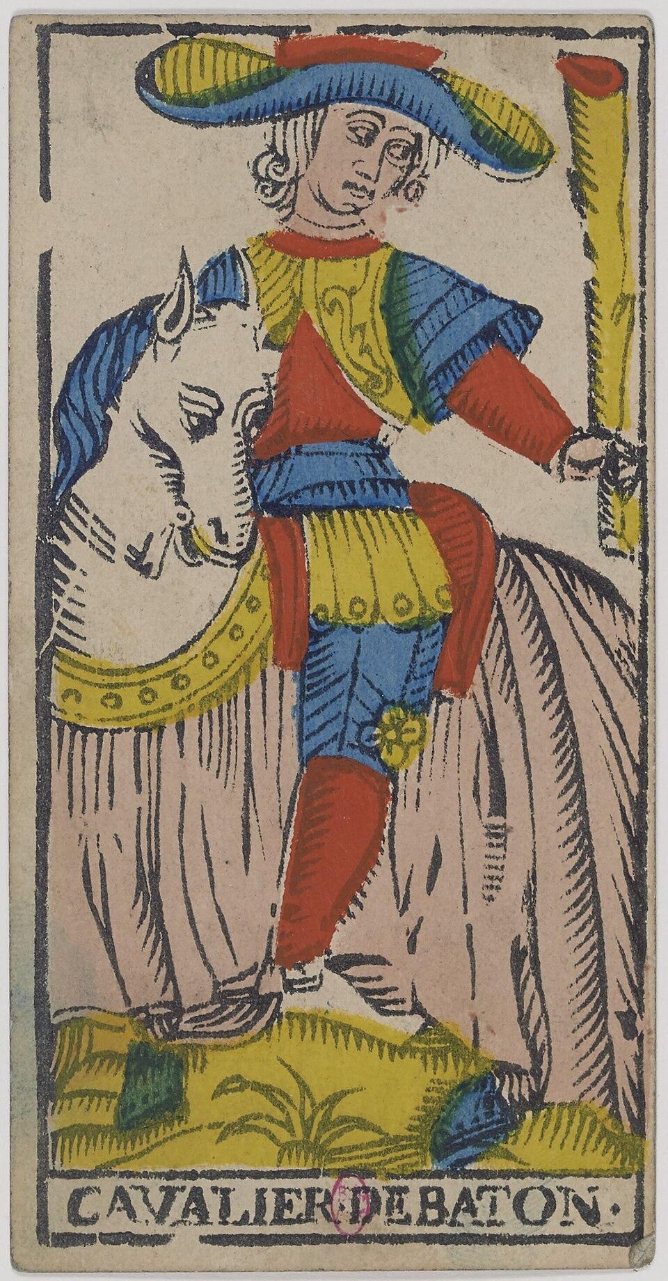 Cavalier de Bâtons, arcane mineur du tarot de Marseille