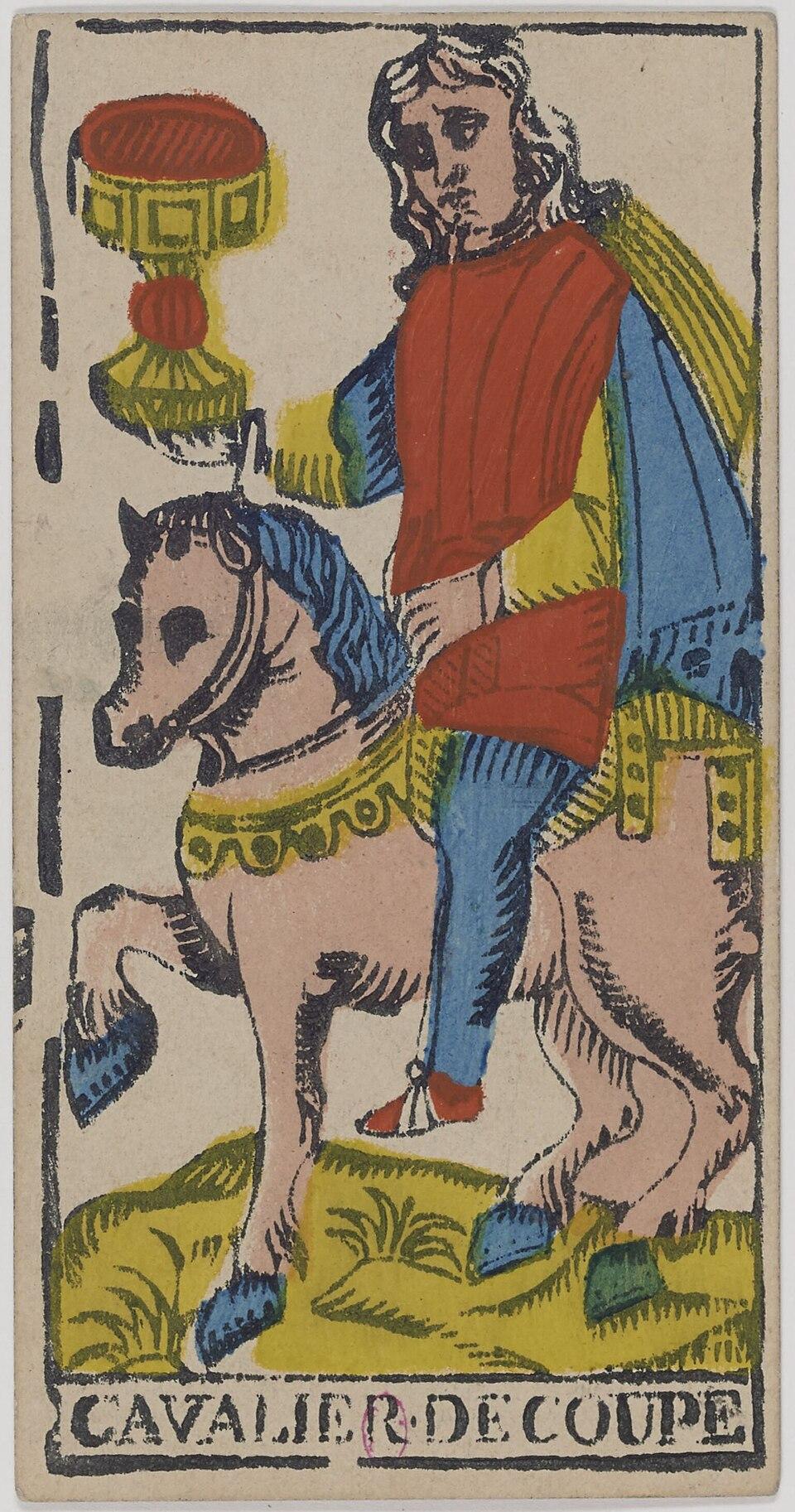 Cavalier de Coupes, arcane mineur du tarot de Marseille