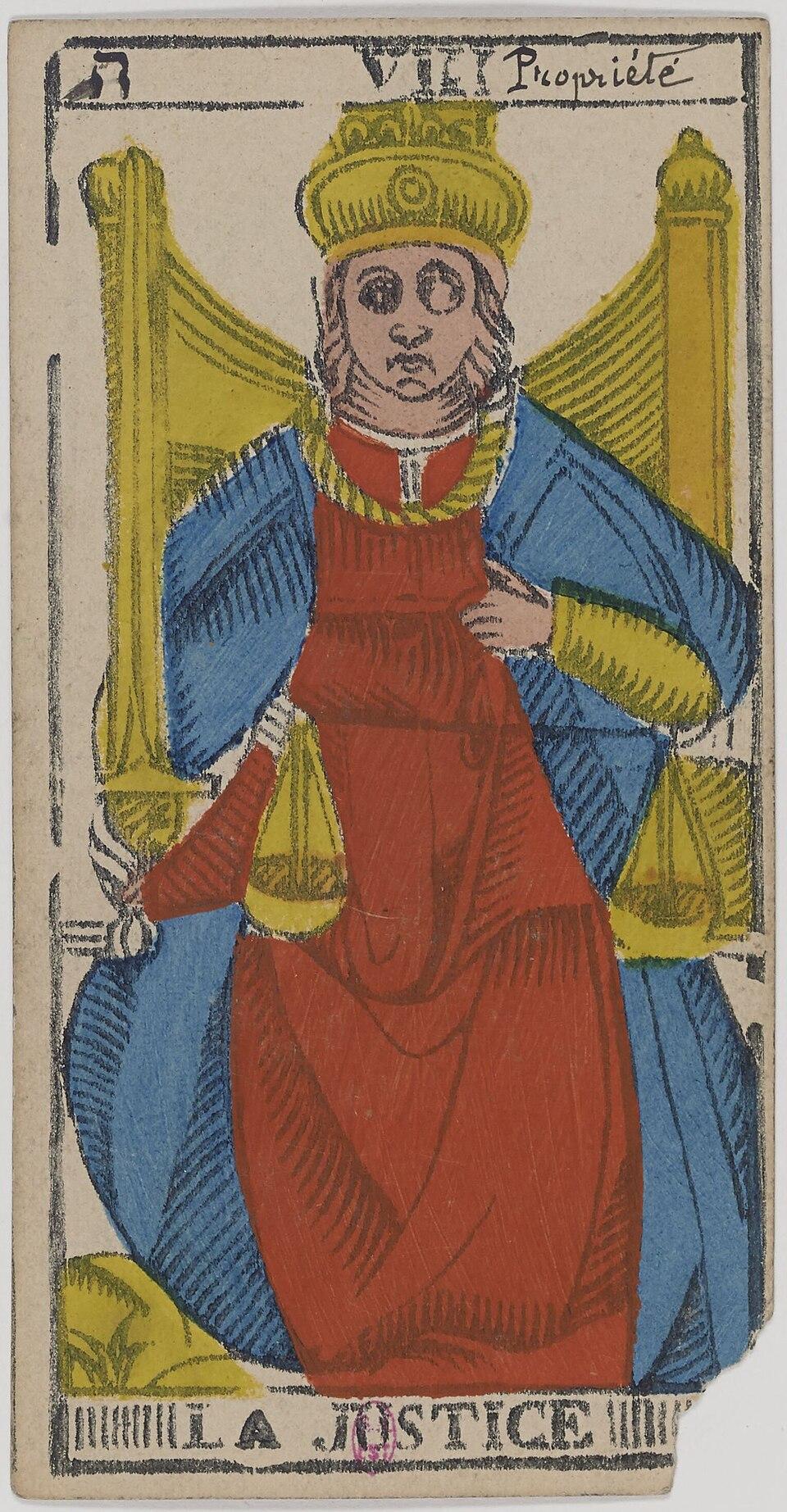 La Justice, arcane VIII du tarot de Marseille