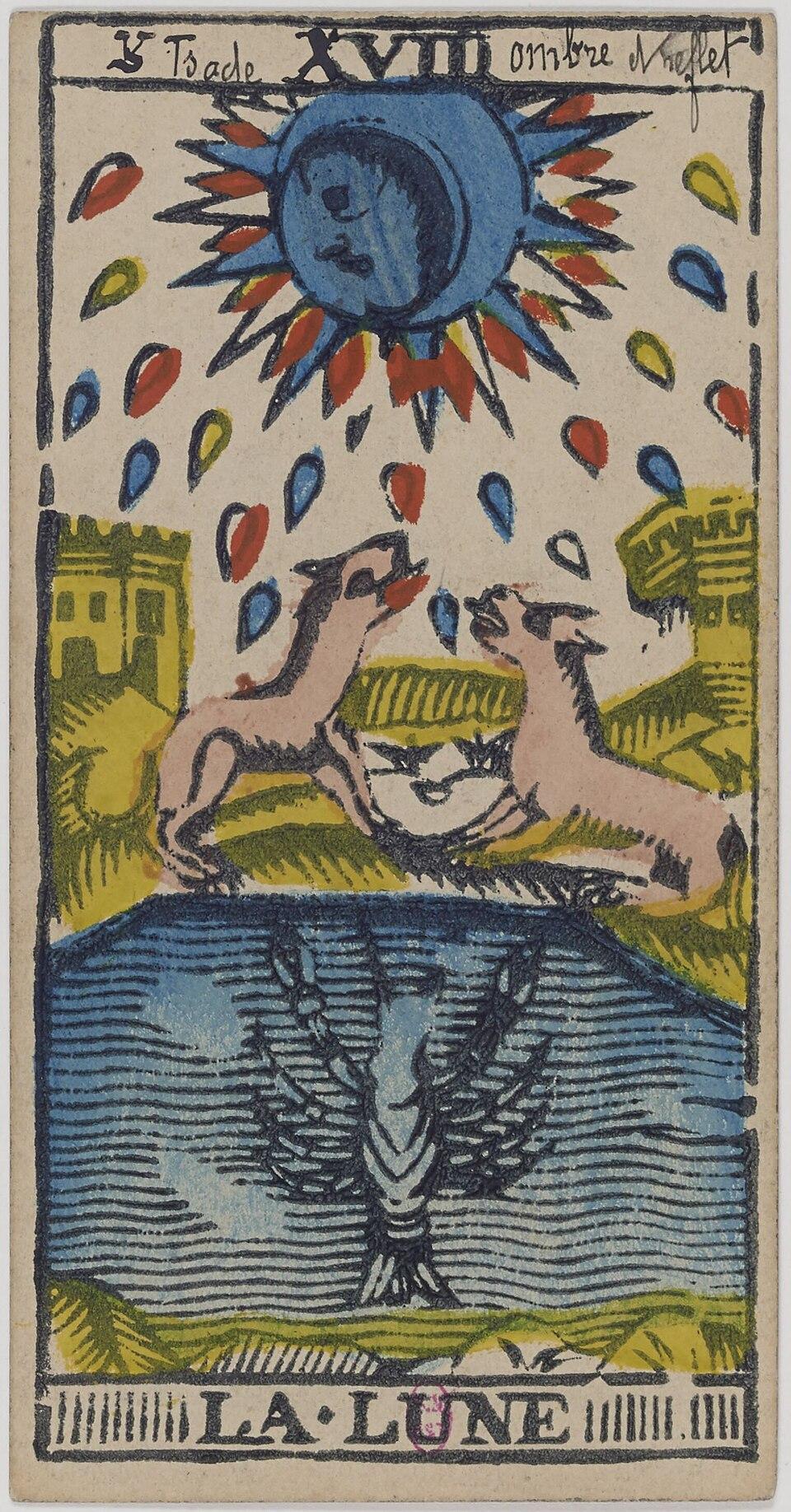 La Lune, arcane XVIII du tarot de Marseille