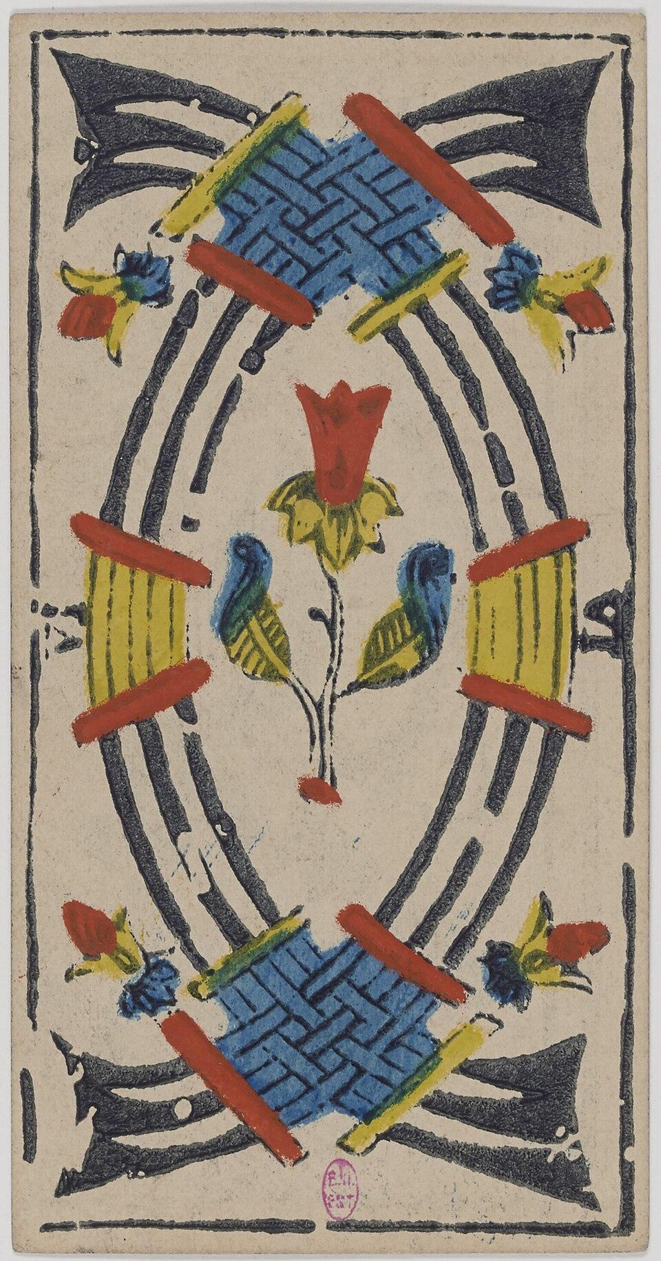Six d'Épées, arcane mineur du tarot de Marseille