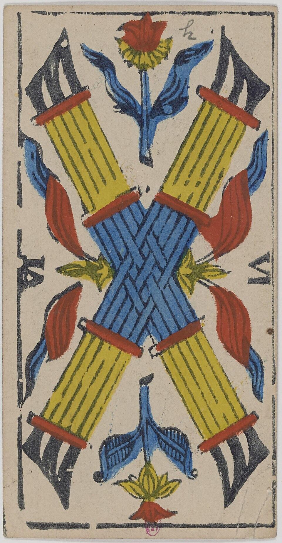 Six de Bâtons, arcane mineur du tarot de Marseille