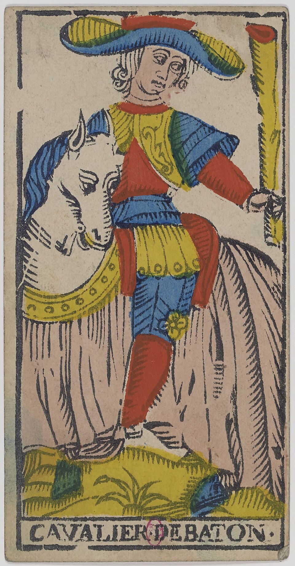 Ritter der Stäbe, Karte der Kleinen Arkana im Tarot de Marseille