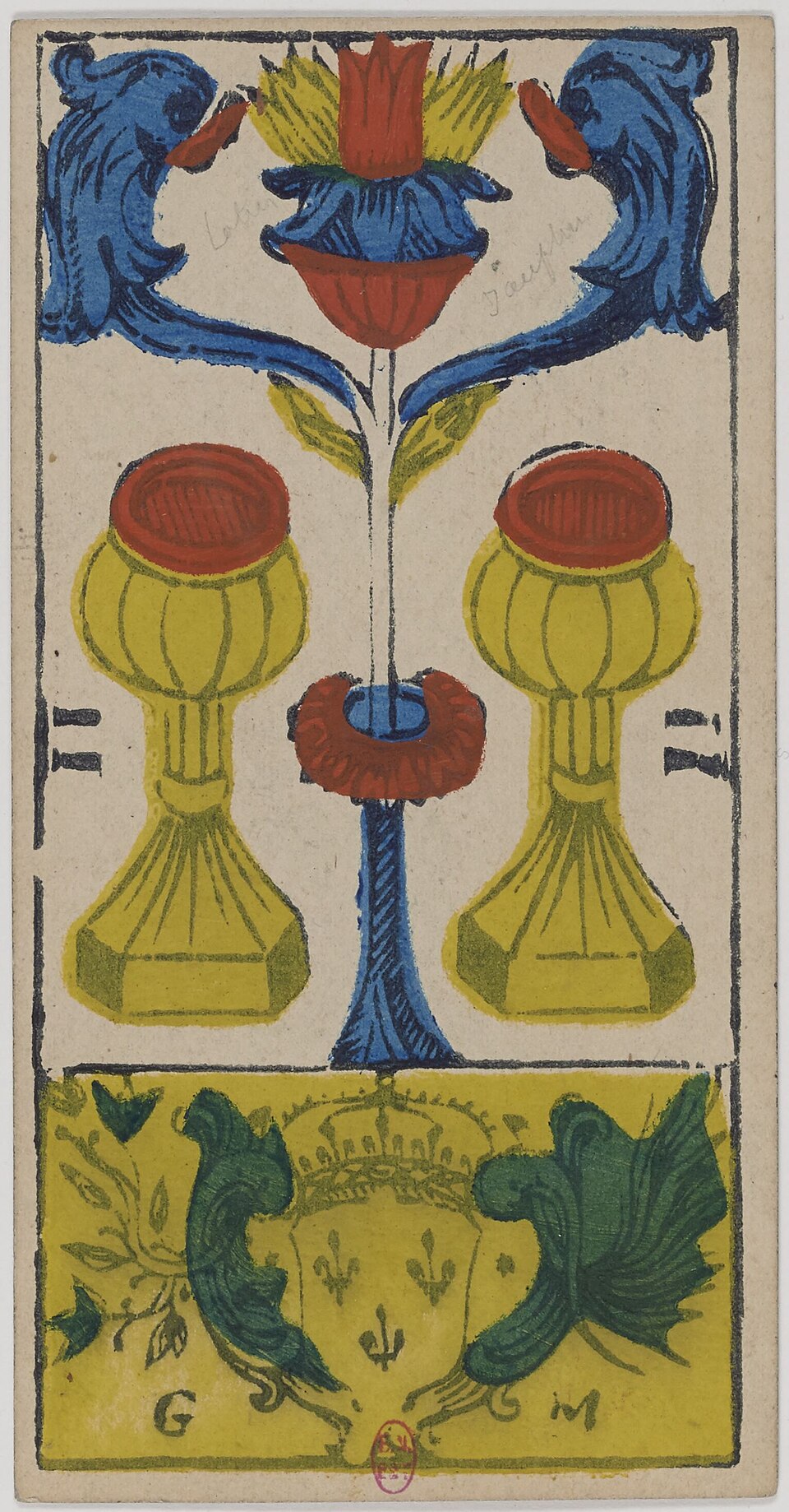 Deux de Coupes, arcane mineur du tarot de Marseille
