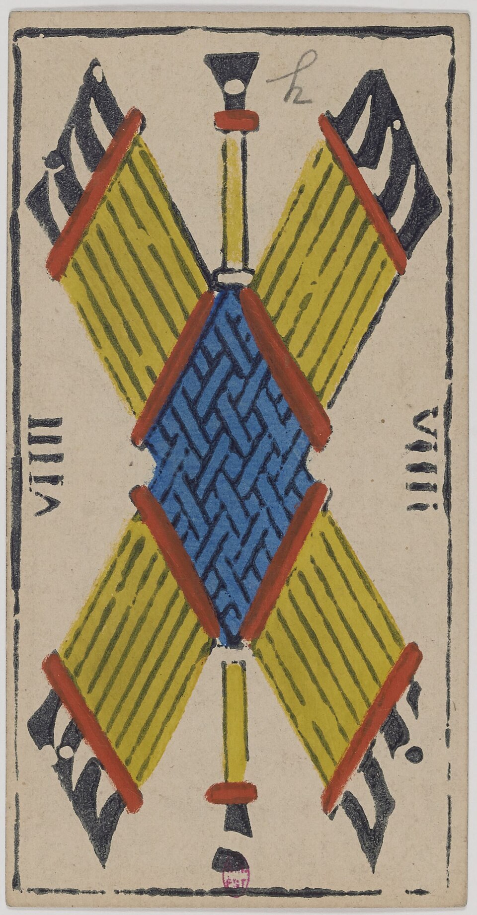 Neuf de Bâtons, arcane mineur du tarot de Marseille