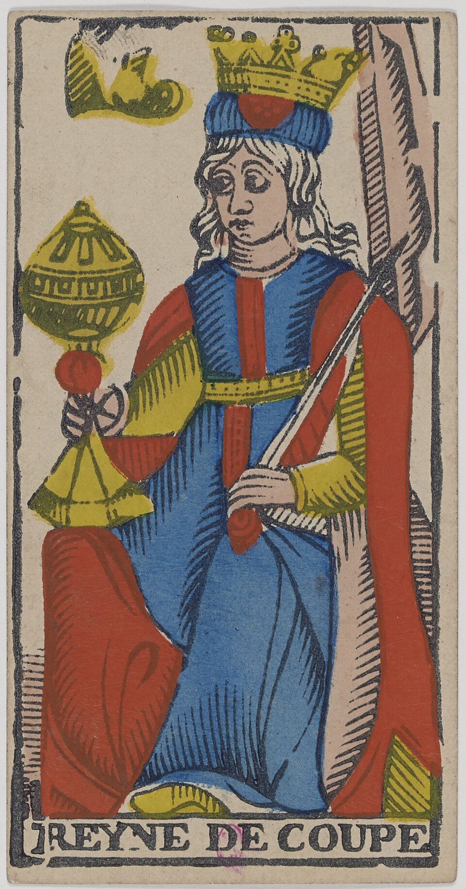 Königin der Kelche, Karte der Kleinen Arkana im Tarot de Marseille