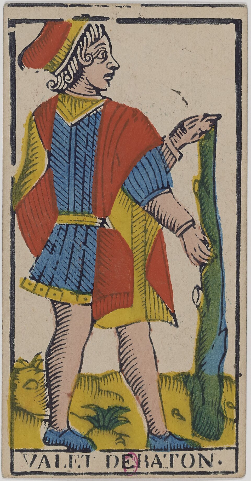 Bube der Stäbe, Karte der Kleinen Arkana im Tarot de Marseille